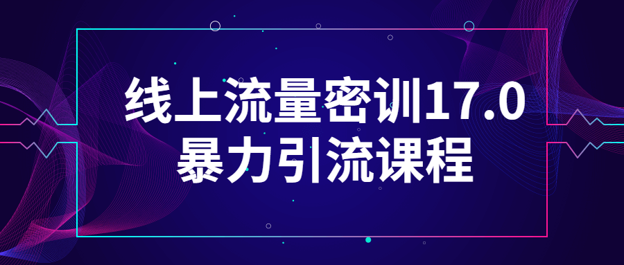 线上流量密训17.0暴力引流课程 图片1 线上流量密训17.0暴力引流课程 图片1