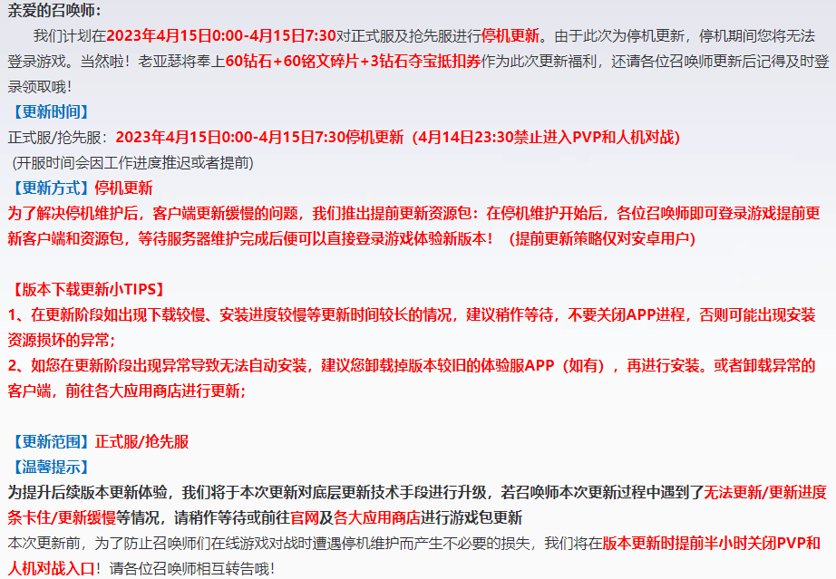 王者荣耀4月15日正式服版本更新来了 图片1