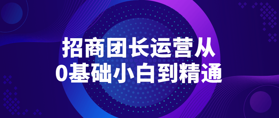 招商团长运营从0基础小白到精通 图片1 招商团长运营从0基础小白到精通 图片1