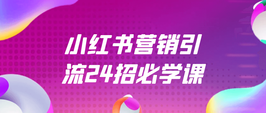 小红书营销引流24招必学课 图片1 小红书营销引流24招必学课 图片1