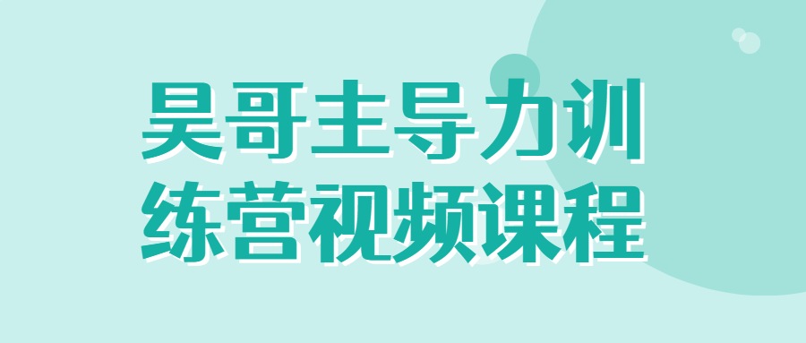 昊哥主导力训练营视频课程 图片2