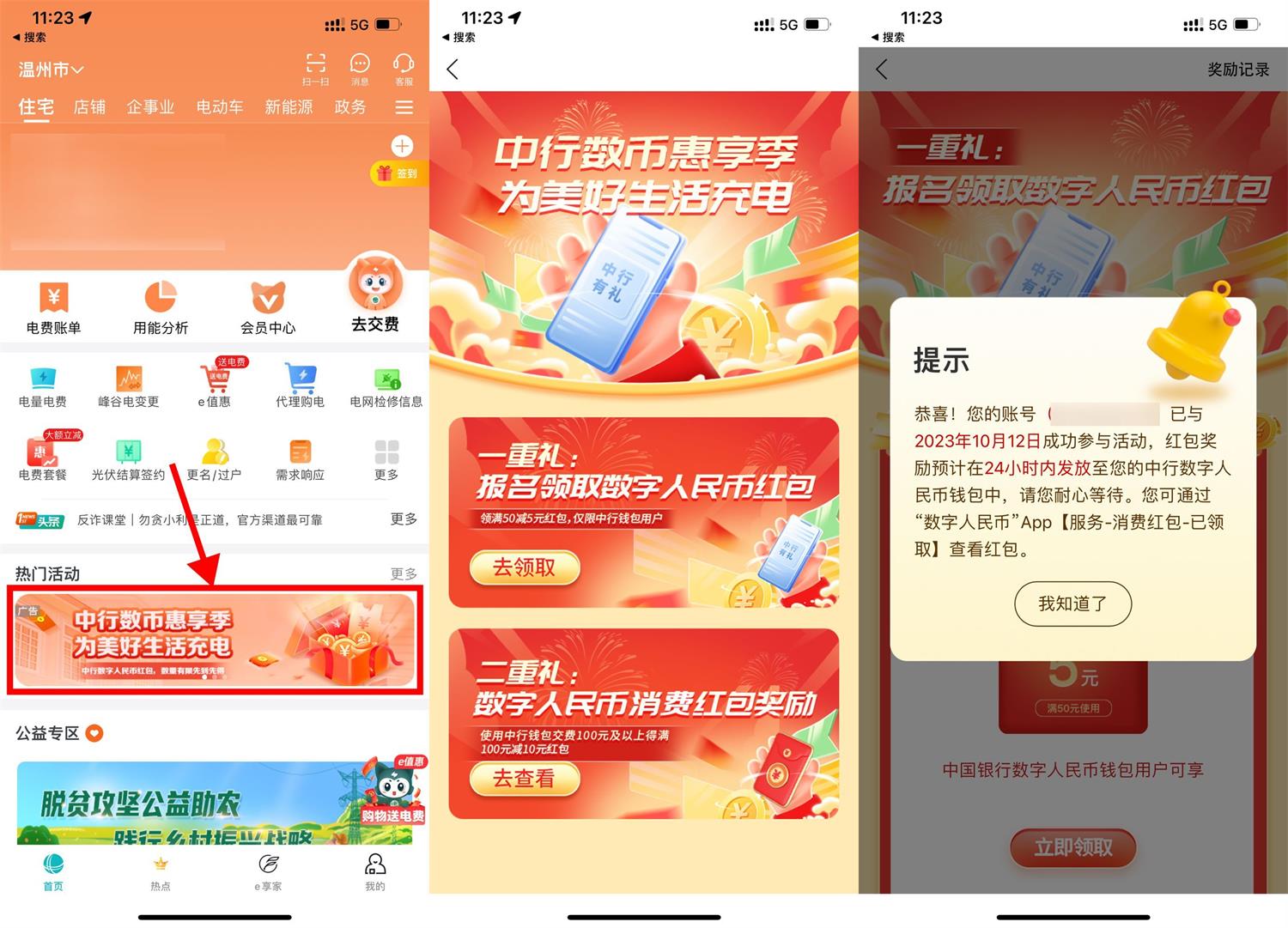 网上国网中行数币45充50元电费 图片1