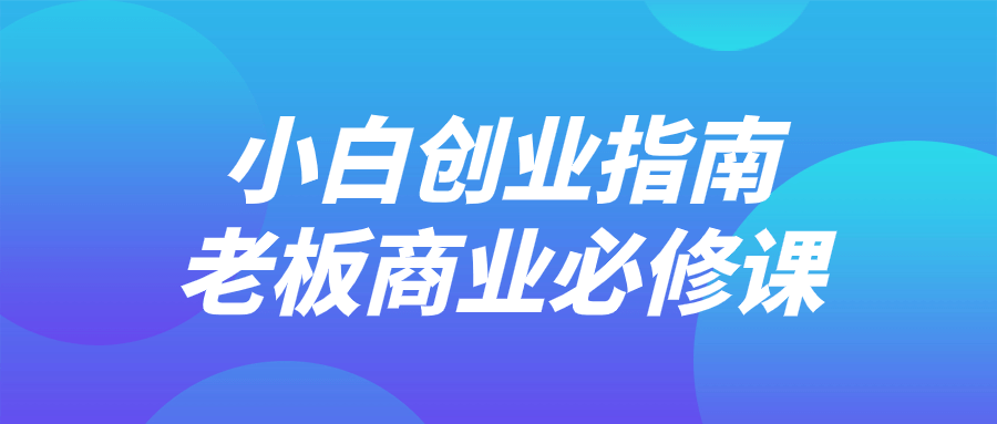 小白创业指南老板商业必修课 图片1 小白创业指南老板商业必修课 图片1