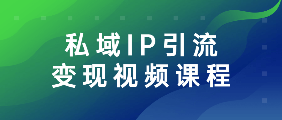 私域IP引流变现视频课程 图片1