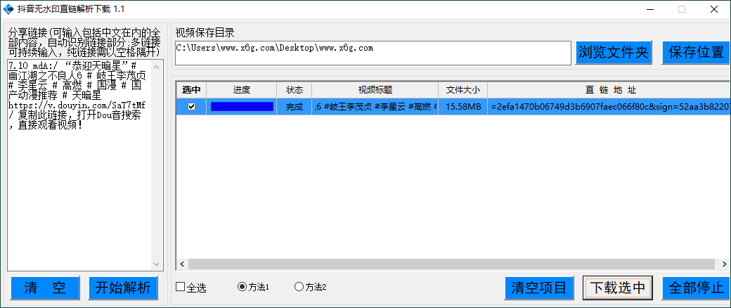 抖音无水印直链解析下载工具v1.1 图片6