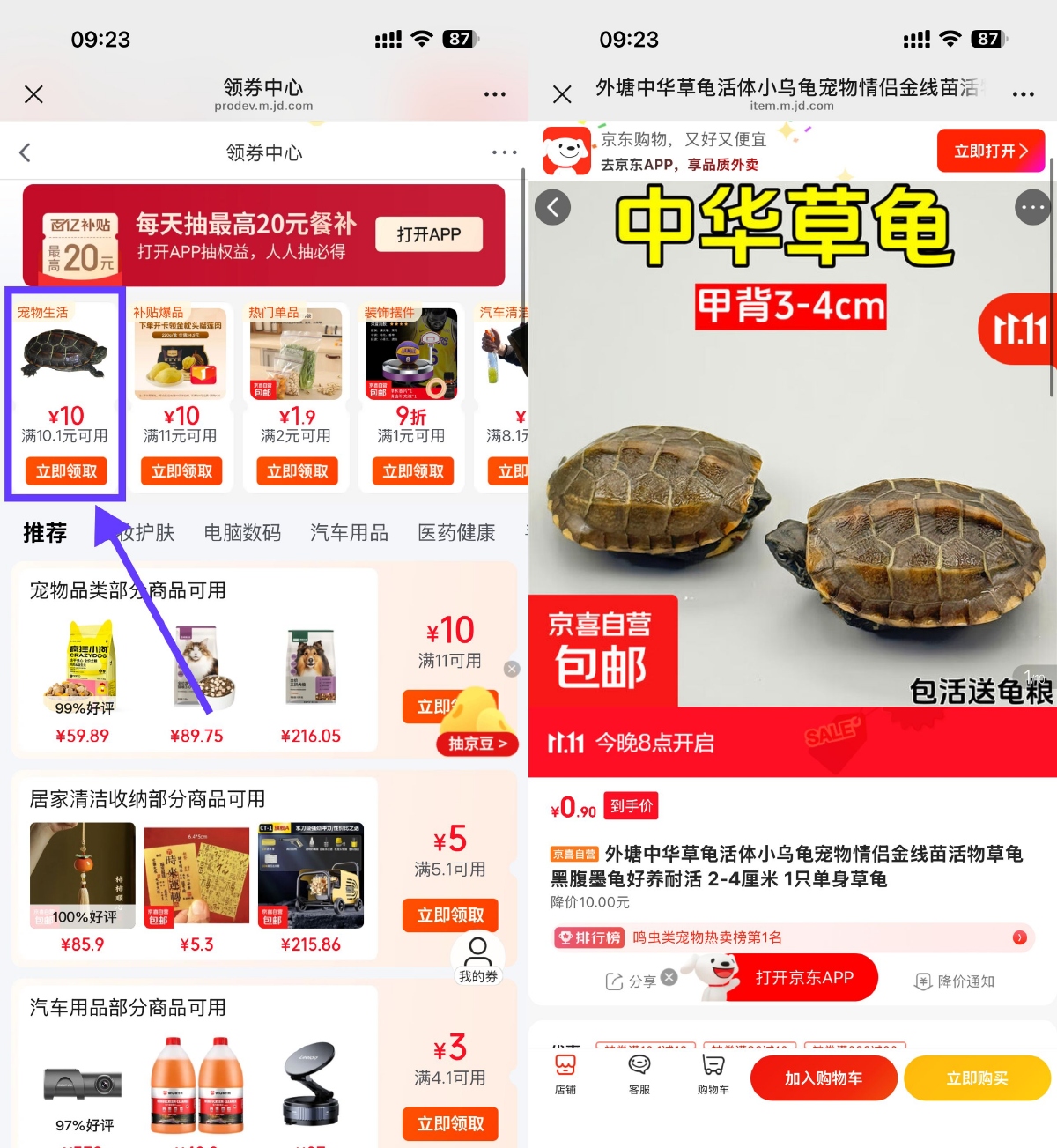 京东京喜0.9亓撸小乌龟包邮 图片1