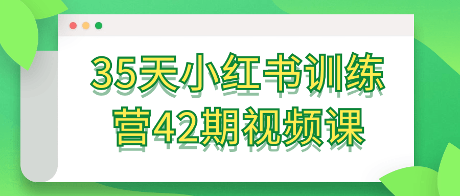 35天小红书训练营42期视频课 图片1